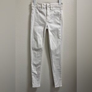 American Eagle Hi-Rise Jegging Jeans Distressed Denim Stretch Womens 2 Long